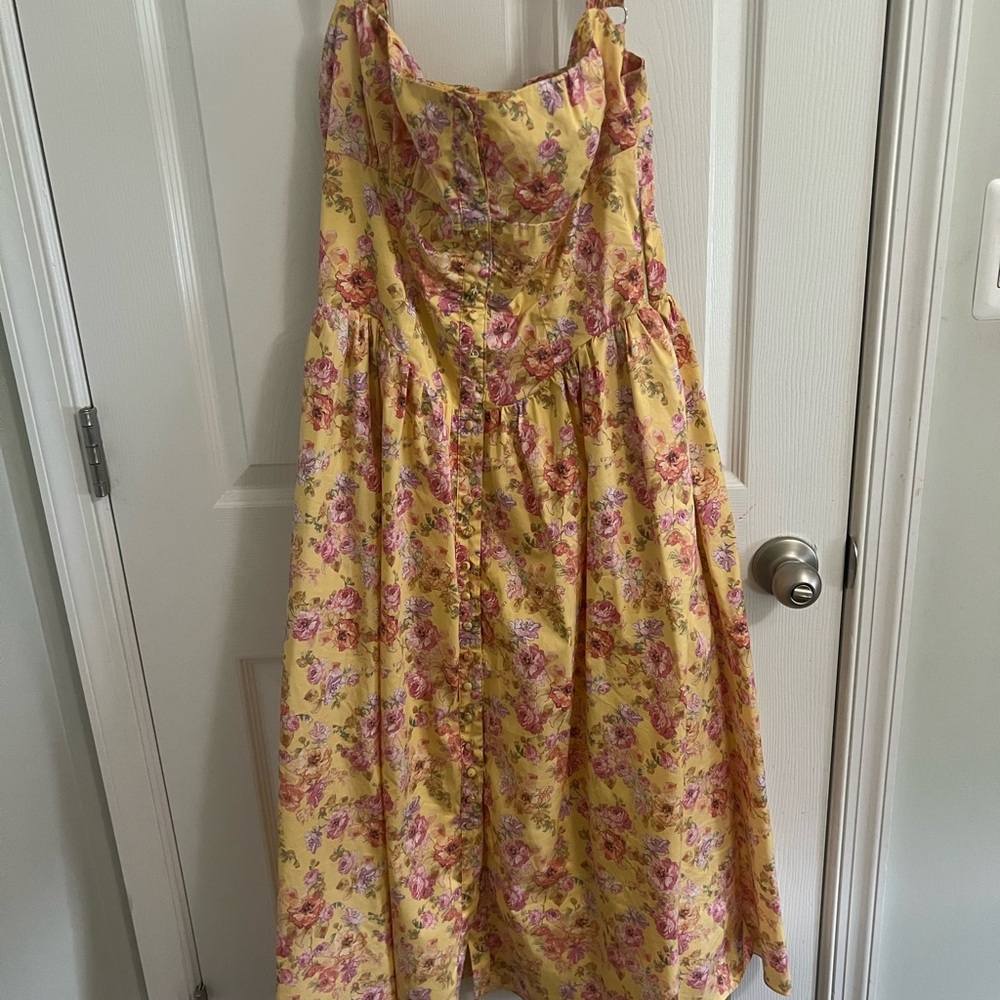 House of CB Yellow Floral Dress